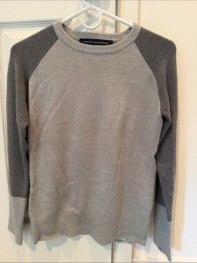 French Connection Men’s Two-Tone Gray Crewneck Sweater